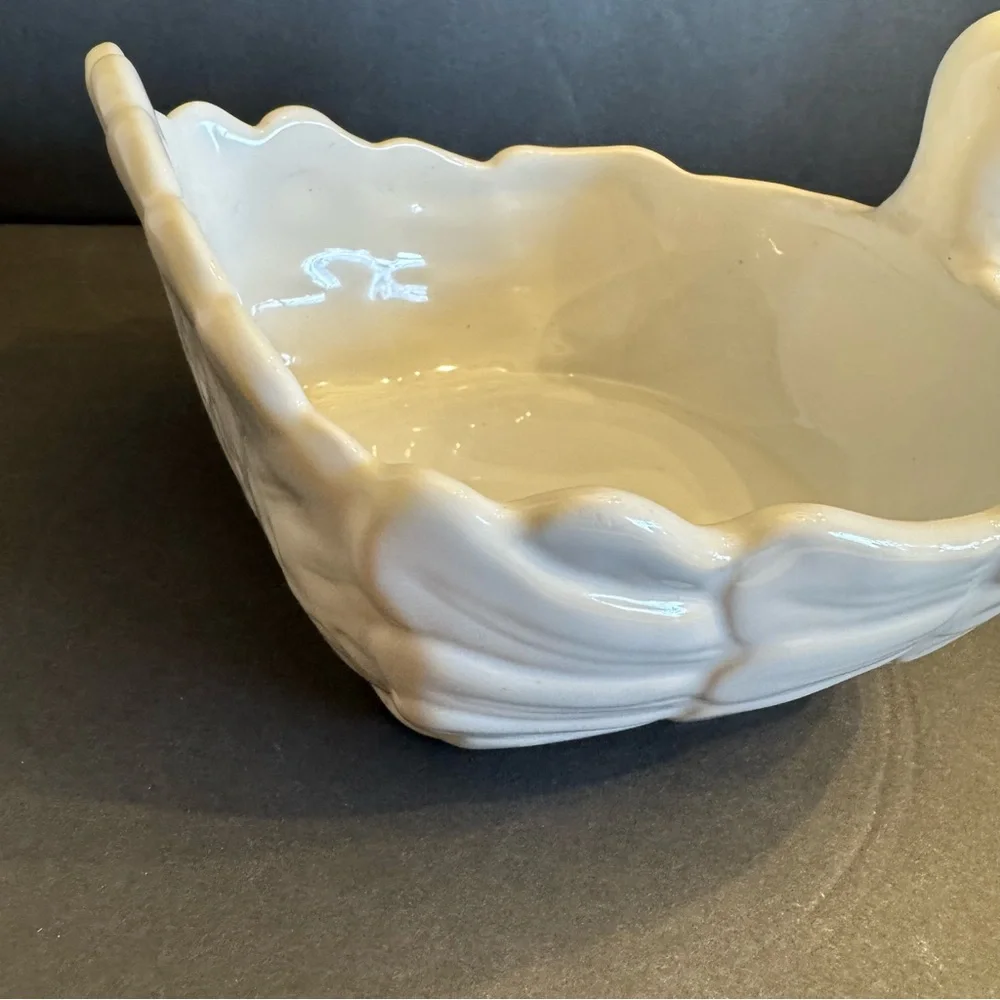 Williams Sonoma White Ceramic Turkey Bowl Dish Boat Thanksgiving Serveware Decor